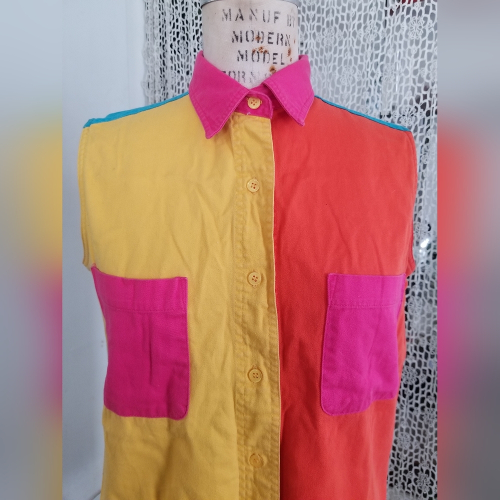 GITANO Color Block Button Down Dress Shirt - Picture 3 of 11